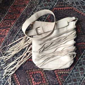 Tan Fringe Leather Bag